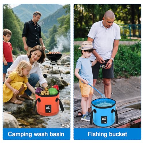 3 PCS 5 Gallon Collapsible Water Bucket, 20L Foldable PVC - Image 5