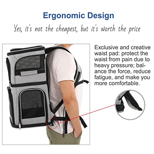 Expandable Cat Backpack Carrier for 2 Cats, Dog Backpack - Image 4