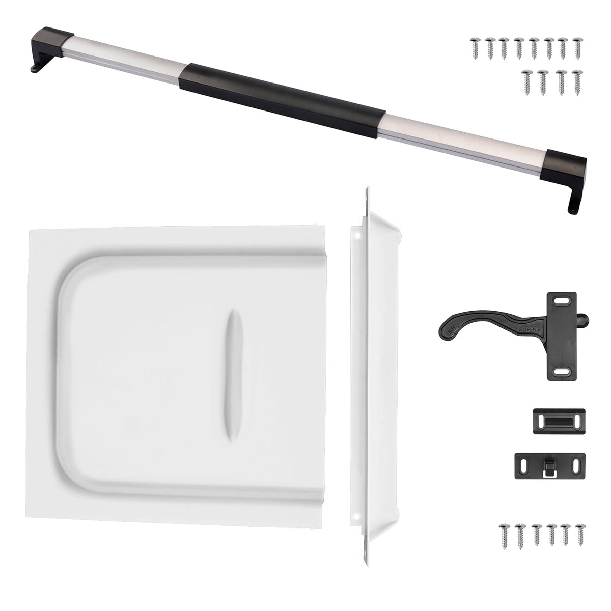 RVGUARD RV Screen Door Kit – 12" Slide & Latch Kit, Cross Door - Image 1