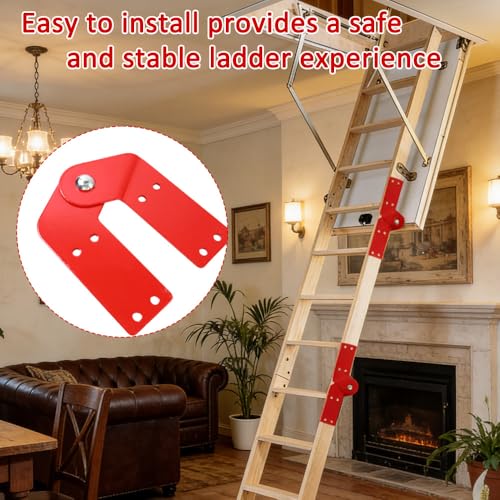 4-Pack Attic Ladder Hinge Herringbone Joint Folding Pivot Part - Image 7