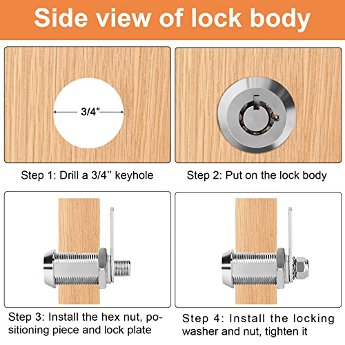 Cam Locks Keyed Alike 5/8" RV Storage Lock 4PCS RV | Home Organization - Image 7