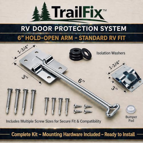RV Trailer 6” Stainless Electropolished Door Hold Latch Wind - Image 3