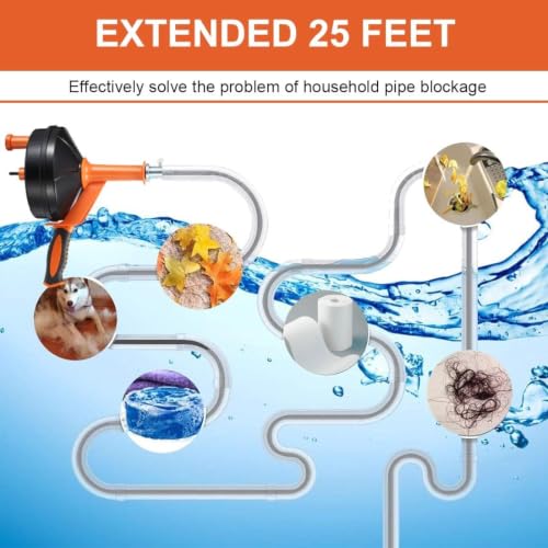 Drain Auger 33ft Drain Clog Remover with Drill Adapt | Drain Care - Image 8