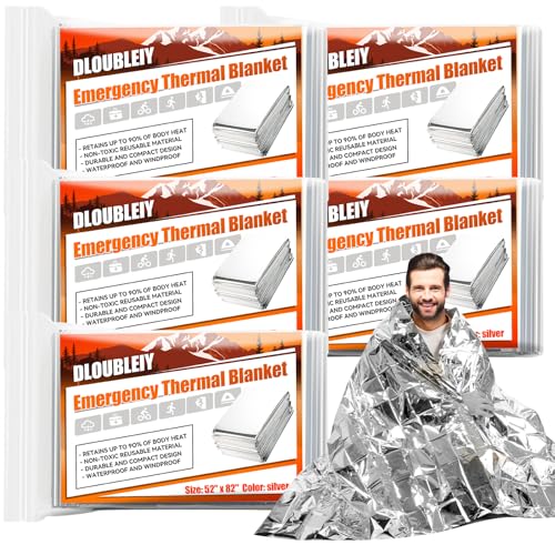 5-Pack Emergency Mylar Blankets, Thermal Space Blankets - Image 2