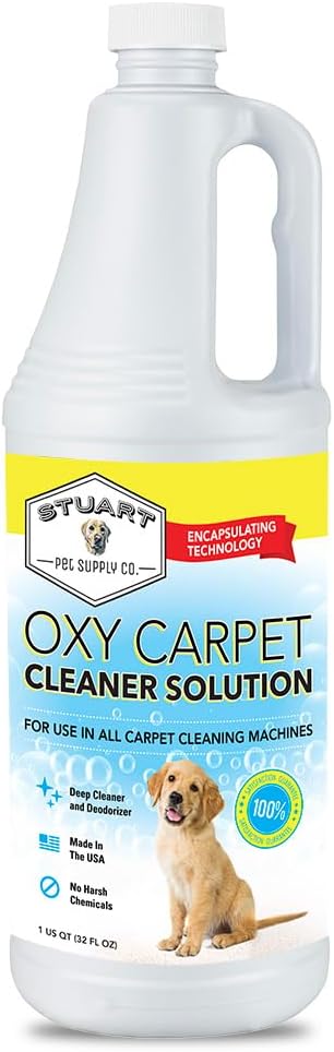 Professional Strength Oxy Carpet Cleaner Solution Deodorizer For use in any Carpet Shampooer Machine for Pet Urine and Stains 32oz.