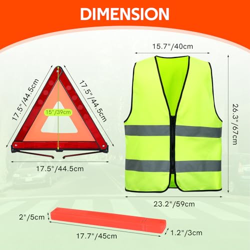 MYFULLY 2-Pack Emergency Warning Triangle with Reflective Safety - Image 3