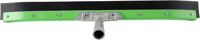 Restaurantware-SQUEEGEE ONLY: Clean Tek Professional 24 Inch Curved Floor Squeegee, 1 Broom With Rubber Blade - Handle Sold Separately, Heavy-Duty, Green Steel Wiper, Ideal For Floor, Tiles