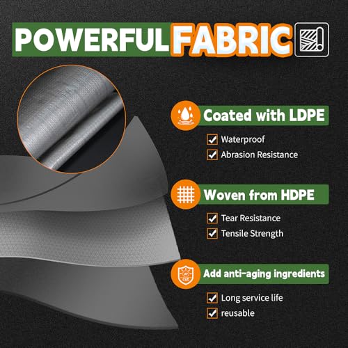RAINDEWAY Tarps Heavy Duty Waterproof 10x12 Feet,10Mil - Image 4