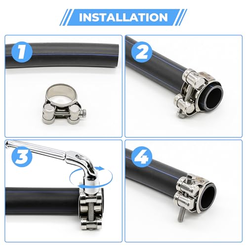 6 Pack 26-28mm (1.02-1.1") T-Bolt Hose Clamp,Stainless | Hand Tools - Image 7