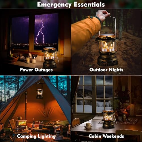 3-Wick Candle Lantern for Power Outages, 18H Emergency Light - Image 5