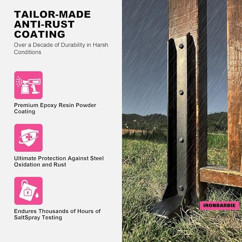 IRONBABE 33.62" Fence Post Repair Kit, Fix Leaning 4x4/6x6 - Image 6