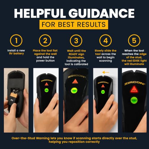 Zircon® StudSensor™ Basic Stud Finder for Wood and Metal Studs - Image 5