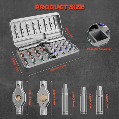 42 in 1 Magnetic Ratchet Screwdriver Set - Includes Allen | Hand Tools - Image 3
