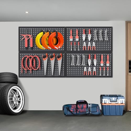 Jack Boss 48x24 Inch Metal Pegboard Wall Organizer, Black - Image 3