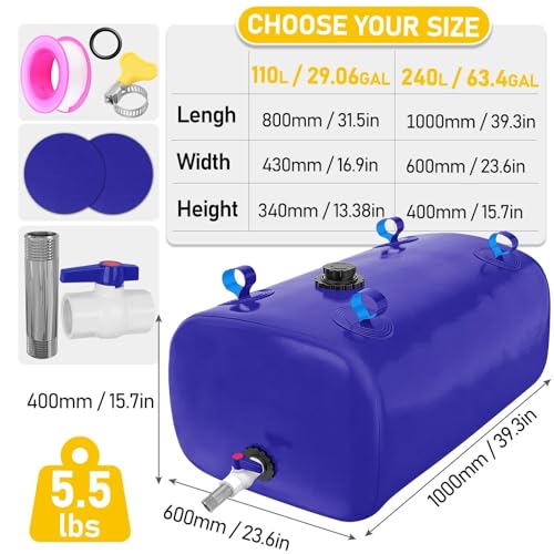 240L/63.4 Gal Large Capacity Collapsible Water Storage Bladder - Image 3