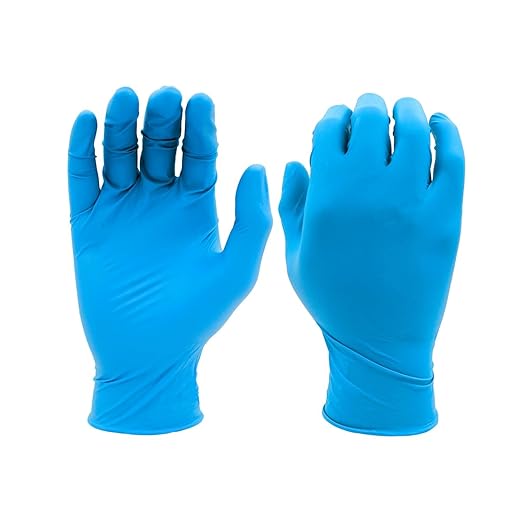 SHOWA 8005PF Sustainable EBT Latex-Free, Powder-Free, Nitrile Disposable Single Use Safety Gloves, 8 Mil, 9.5" Length, Medium (1 Box/50 Gloves)