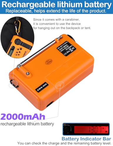 ZHIWHIS Emergency Radio with Alerts, NOAA Weather/AM/FM - Image 4