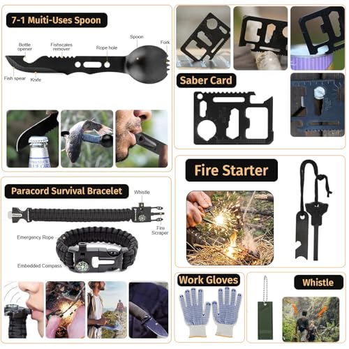 Survival Kit, 294 Pcs Survival Gear Emergency Supplies First Aid - Image 5