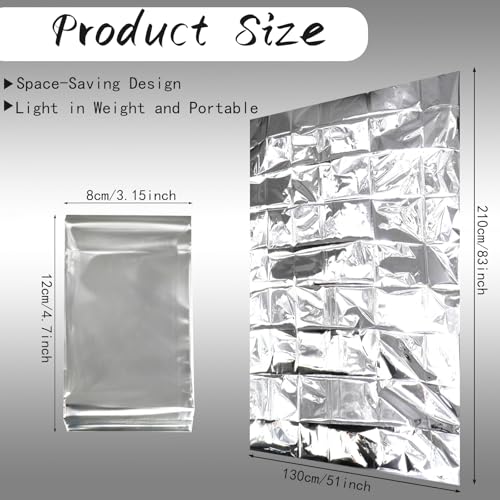 158 Pcs Emergency Blanket Bulk Silver Foil Reflective - Image 3