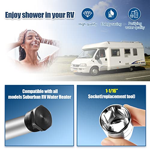 5 Pack RV Water Heater Anode Rod & Flush Wand Kit for Suburban - Image 6