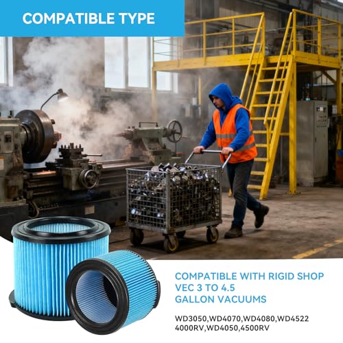 2 Pack VF3500 Filters Compatible with Rigid 4 Gallon Shop Vacuum - Image 4