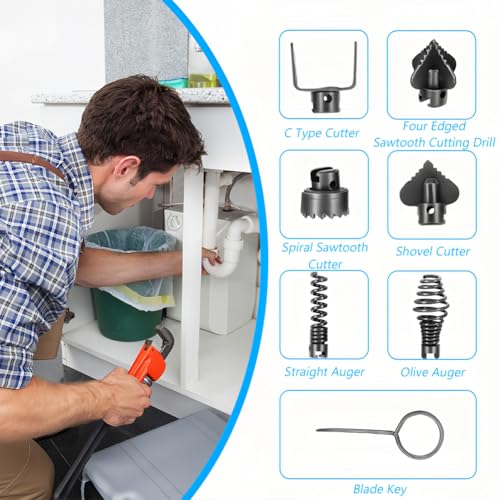 Joyzan Drain Cleaner Cutter Head, Pipeline Cleaning Cutting Set - Image 3