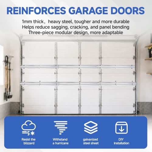 2 Set 9FT Garage Door Strut, Heavy Duty Galvanized Steel - Image 4