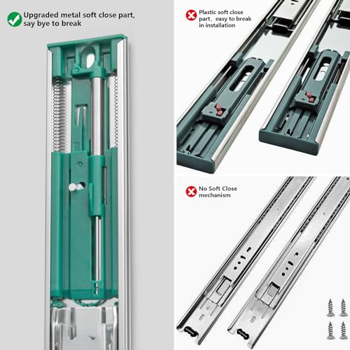 homdiy 10 Pairs Soft Close Drawer Slides 22 Inch Heavy - Image 7