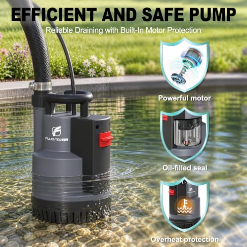 3/4 HP Automatic Submersible Sump and Utility Pump, 3300 GPH - Image 4