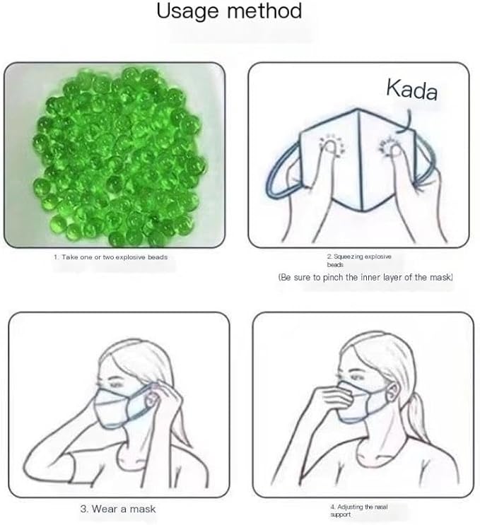 Mint-Infused Air Freshening Beads/Crush Balls -400 Pieces, Blue, for Face Masks and Filtered Spaces， Ideal for Workout Masks & High Altitude Training.Menthol Beads