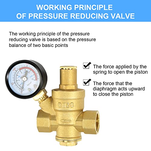 Water Pressure Regulator 3/4 inch with Gauge, Made of 100% High - Image 7