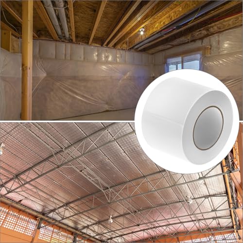 QWORK White Vapor Barrier Tape, 4" x 180' - Image 8