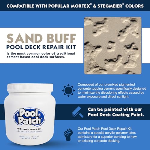 Pool Deck Repair Kit - Sand Buff 3lb Cool Deck Patch DIY | Home Repair - Image 4