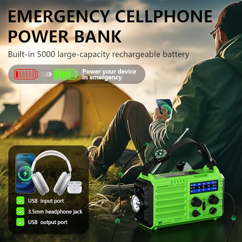 Emergency Weather Radio with NOAA Alert, Portable Solar - Image 5
