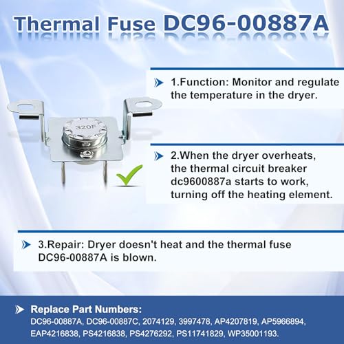 DC47-00016A Dryer Thermal Fuse Kit for Samsung DC47-00016A - Image 4