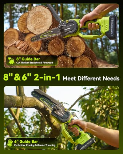 Mini Chainsaw Cordless, 8 Inch & 6 Inch Electric Chainsaw - Image 4