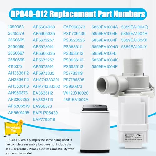 4681EA1007A DP040-012 Washer Drain Pump Assembly(OEM) Compatible - Image 4