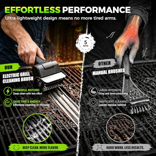 Electric Grill Brush, Cordless Automatic BBQ Power Cleaner - Image 4