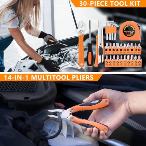 Car Emergency Kit with Portable Air Compressor - Roadside | Hand Tools - Image 6