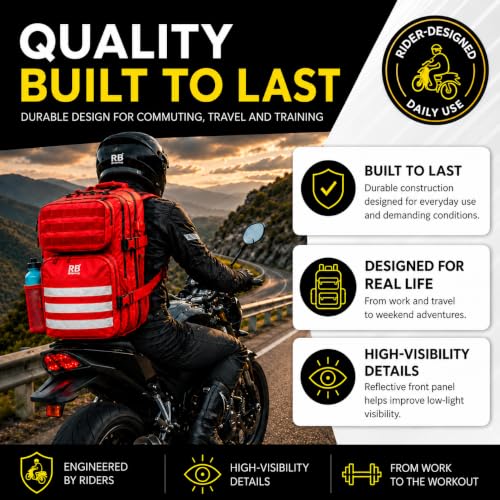 Xtreme Tactical Travel Bag, 30L Carry-On Backpack, Red - Image 3
