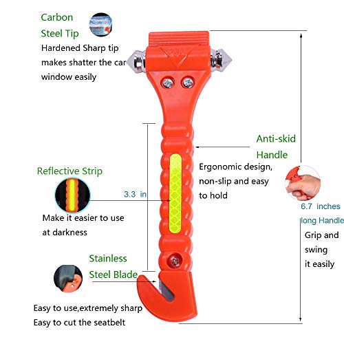 2PCS Car Safety Hammer Emergency with Seat Belt Cutter | Hand Tools - Image 4