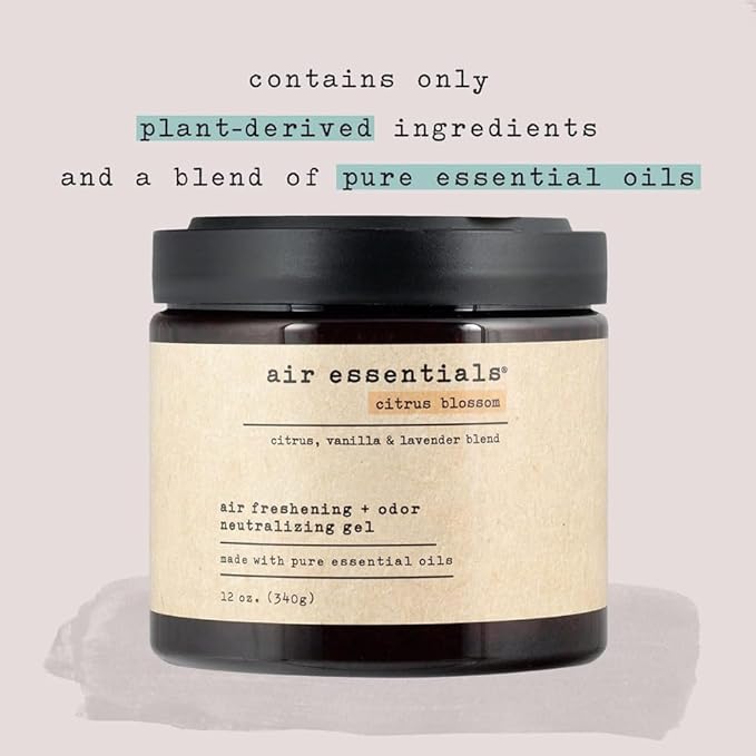 Air Essentials Air Freshener & Odor Neutralizer Gel - 12 oz, Pack of 2 - Odor Eliminator - Made with Pure Essential Oils - Citrus Blossom Scent