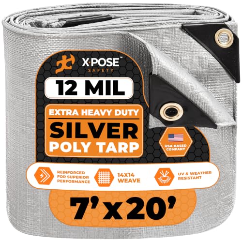Heavy Duty Silver Poly Tarp 7' X 20' - Multipurpose Protective - Image 2
