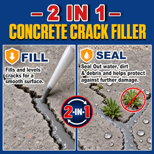 2 in 1 Concrete Crack Filler - Self Leveling Concrete | Home Repair - Image 4