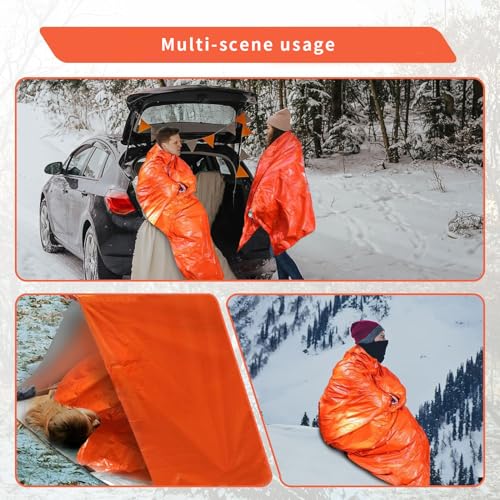5Pack Emergency Sleeping Bag Portable Thermal Mylar - Image 7