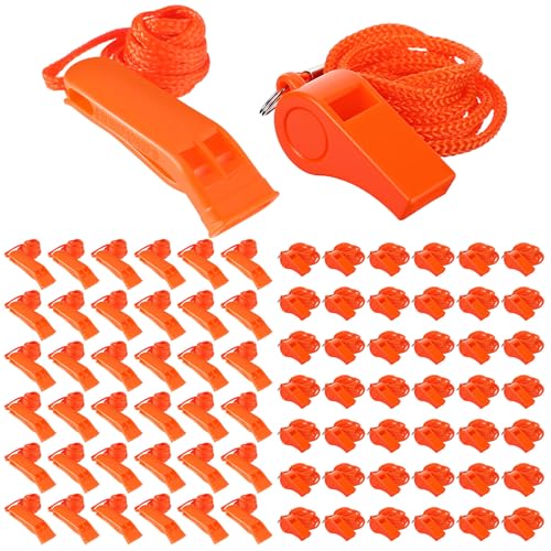 100 Pieces Emergency Whistles with Lanyard - Image 2