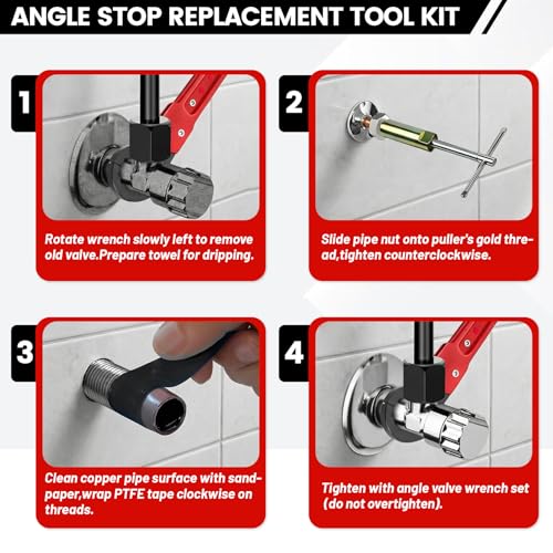 6 Pcs Plumbing Tools Kit with Angle Stop Wrench & | Hand Tools - Image 5