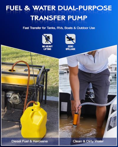 12V 80W Submersible Water Transfer Pump, 5.3GPM High Flow Diesel - Image 3