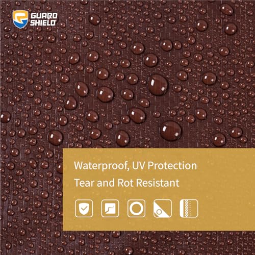 GUARD SHIELD Brown/Green Tarp Waterproof 8x10 Feet All Purpose - Image 4