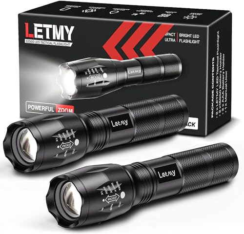 LETMY Tactical Flashlight S2000-2 Pack Bright Military - Image 2